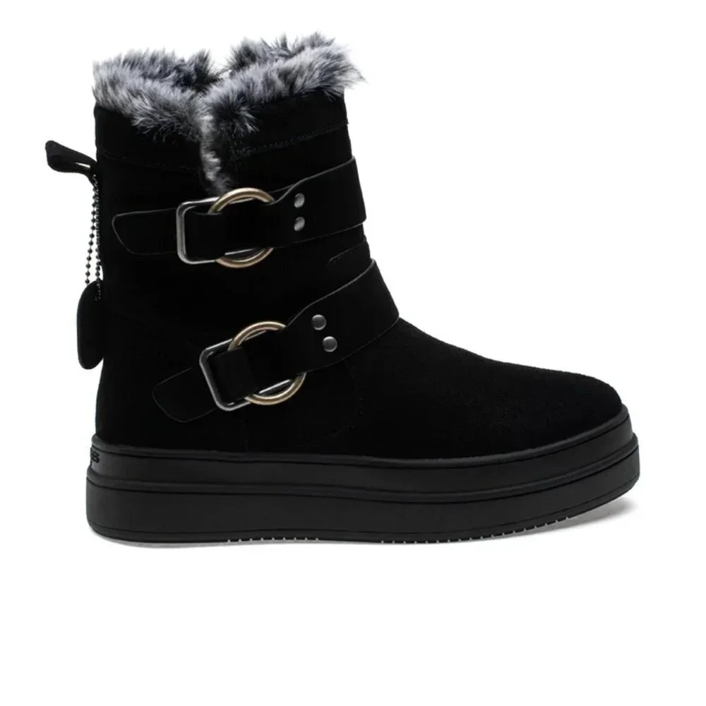 J/Slides Women's NELLY Black Waterproof Suede. Sz: 7.5